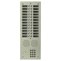 Platine aluminium HAUT-RISQUE audio 24 appels 2 rangées avec clavier Anodisée CHAMPAGNE
