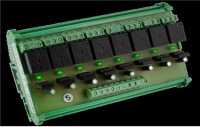Relais rail DIN 12-30V AC/DC 8 relais / 1 LED Max. 250V AC / 10A - 30V DC / 10A