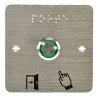 Bouton poussoir acier inox d=19mm Halo vert 12V AC/DC Contact NO+NC (F) + SSP201