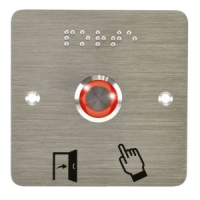 Bouton poussoir acier inox d=19mm Halo orange 12V AC/DC Contact NO+NC (V)+SSP201