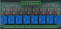 module relais rail din 8 relais 12vdc inverseur co/no/nf pouvoir de coupure max. 250vac / 10a - 30vdc / 10a