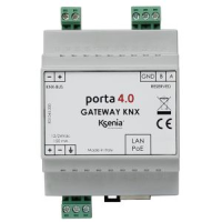 Porta 4.0 Passerelle bidirectionnelle pour l'integration de dispositifs compatibles avec le protocole Konnex (KNX). Il est fourni avec un boîtier en plastique pour installation sur rail DIN.