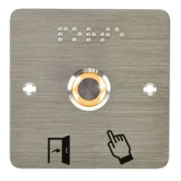 Bouton poussoir acier inox d=19 mm Halo jaune 12V AC/DC Contact NO+NC (C)+SSP201