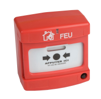 Déclencheur manuel alarme incendie rouge simple contact