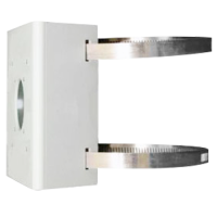 Support pour mats - Pour caméras dome - Convient pour une utilisation en extérieur - Rang diamètre 67~127 mm - Couleur blanche - Passage de cable
