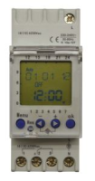 Horloge digitale hebdomataire rail DIN 2M 230V AC 2 Contacts inverseurs (58 pas)