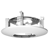 Support encastrablepout plafond - Pour caméras dôme - Fabriqué en aluminium - Couleur blanche - Compatible avec Hiwatch Hikvision - Passage de câble