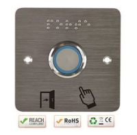 Plaque acier inoxydable 80 x 80 mm / percage d=25 mm braille porte + picto