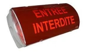 Affiche lumineuse et sonore double signalisation, IP 65, autocollants ENTREE INTERDITE et EVACUATION IMMEDIATE 