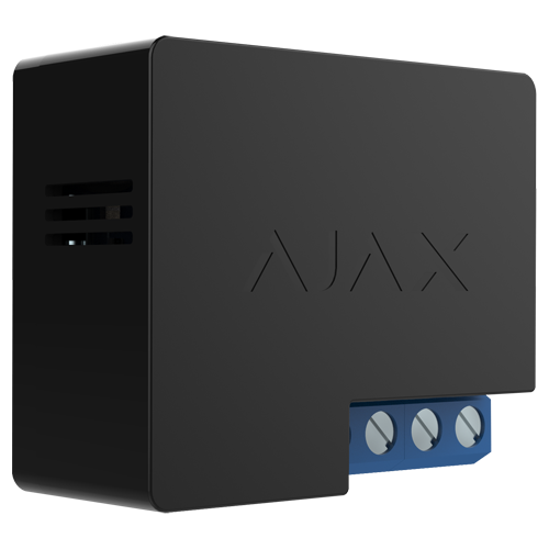 Ajax - Relais de contrôle à distance contact sec - Bidirectionnel - Sans fil 868 MHz Jeweller - Capacité espace libre 1000 m - Alimentation d'entrée 7~24 V DC - Puissance maximale jusqu'à 3 kW - 