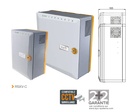 Alimentation multivoies chargeur (secourue) en coffret ABS RSXV-C, 4 voies, 230V AC / 12V DC (13,8V) / 8A - 271 x 265 x 103 mm, contact d'autoprotection, voyants d'état face avant, protection fusible en entrée et sorties