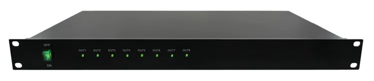 Alimentation PSR rack 19",1U, 8 voies, 230V AC / 12V DC / 10A, voyant d'état pour chaque sortie