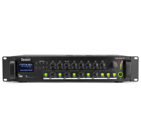 Ampli-mélangeur avec tuner/MP3/USB/SD/BLUETOOTH AC 220V/240 V – 50 Hz - DC 24V 240 W RMS 8 O / 100V  Fonction prioritaire (coupure sono) 