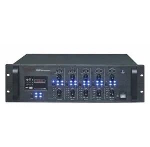 Ampli-préampli 6 entrées - 4 x 120 Watts - MP3 - 4 - 8 O - ligne 70V/100V - 230V - 19" 3U