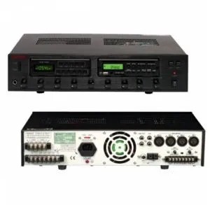 Ampli-préampli Tuner AM+FM - CD MP3 avec ports USB/SD/MMC  60 Watts - 5 entrées - 8 Ohms - lignes 70V/100V -220-240V/24V