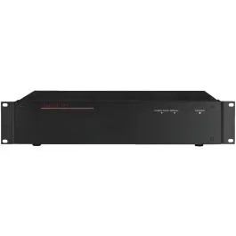 Amplificateur Public Adress pour une utilisation dans des centrales Public Adress professionnelles et pour monter des installations d'alerte avec le MONACOR EVA-16, selon la norme EN 54-16.