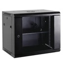 Armoire Rack de 19" - 12U - 600*600 - Installation mural - Capacité de charge 60 Kg - Degré de protection IP20 - Panneau latéral démontable - La partie inférieure et la partie frontale ventilée  - Réglette de 6 prises - Inclus 2 ventilateurs 1 plateau