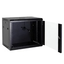Armoire rack pour mur - Jusqu'à 6U rack de 19 - Jusqu'à 60 Kg de charge - avec ventilation et passage de câble - Ventilateur inclus - Réglette de 6 des prises incluse