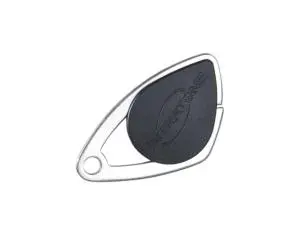 Badge électronique Mifare - insert inox gravé - Noir (colisage 20)