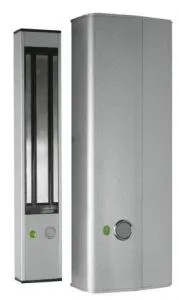 Bandeau électromagnétique EMDH 300 mm, aluminium anodisé naturel, 600 lbs (série 300 kg), à rupture de courant, 12 ou 24V DC, 1 contact  CO/NO/NF,  LED d'état vert/rouge, temporisation intégrée et bouton poussoir, éjecteur anti-rémanence