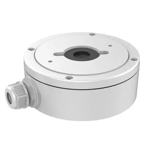 Boite de connexions - Pour caméras dôme - Convient pour une utilisation en extérieur - Installation dans un plafond ou un mur - Couleur blanche - Passage de câble