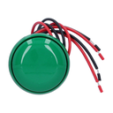 Bouton poussoir encastré - seul - Diamètre 19mm - précâblé - Choc - Vert - Installation à l'intérieur ou à l'extérieur - Contact N0 et NF avec communs séparés - Pouvoir de coupure: 24V 5A