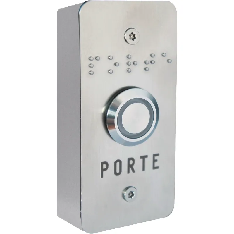 Bouton de sortie éclairé NO/NF NORME HANDICAP montage en saillie (petit modèle 40x85 mm) 