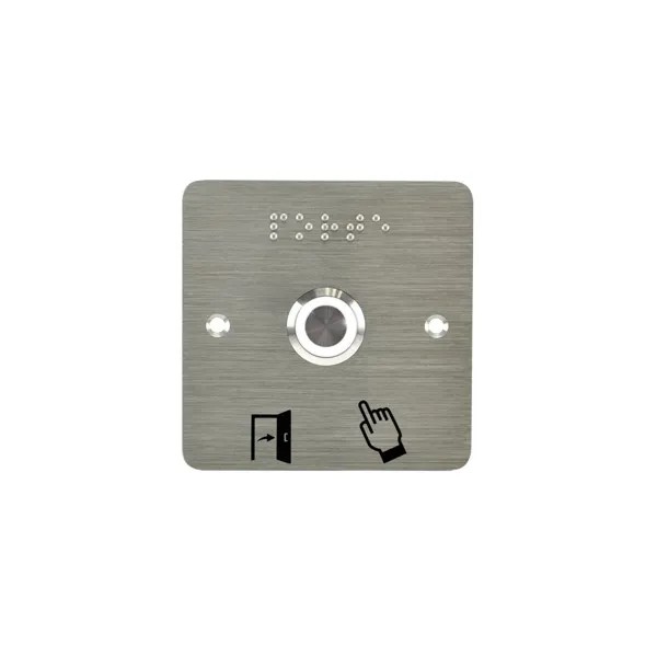 Bouton poussoir acier inox d=19 mm Halo blanc 12V AC/DC Contact NO+NC (F)+SSP201