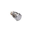 Bouton poussoir SS19, acier inox, Ø 19 mm, Contact NO, raccordement par cosses à souder