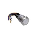 Bouton poussoir SS19, acier inox, Ø 19 mm, Contact NO, raccordement par fils (précablé)