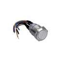Bouton poussoir SS19, acier inox, Ø 19 mm, Contact NO+NC, raccordement par fils (précablé)