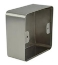 Boîtier acier inox SSH200, 82,5 x 82,5 x 38/42 mm pour plaque 80 x 80 mm, livré avec les chevilles et les vis de fixation pour le boîtier, les vis antivandales et les outils de montage pour la plaque