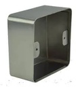 Boîtier acier inox SSH202, 82,5 x 82,5 x 48/52 mm pour plaque 80 x 80 mm, livré avec les chevilles et les vis de fixation pour le boîtier, les vis antivandales et les outils de montage pour la plaque