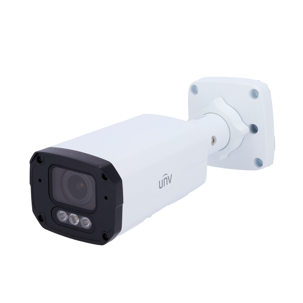 Caméra IP 4 Megapixel - Gamme Prime - Objectif motorisé AF 2.8~12 mm / WDR - LED IR portée 30 m LED + Lumière blanche portée 30m ColorHunter Audio et alarmes - Algorithme IA | évite les fausses alarmes - Interface WEB, CMS, Smartphone et NVR