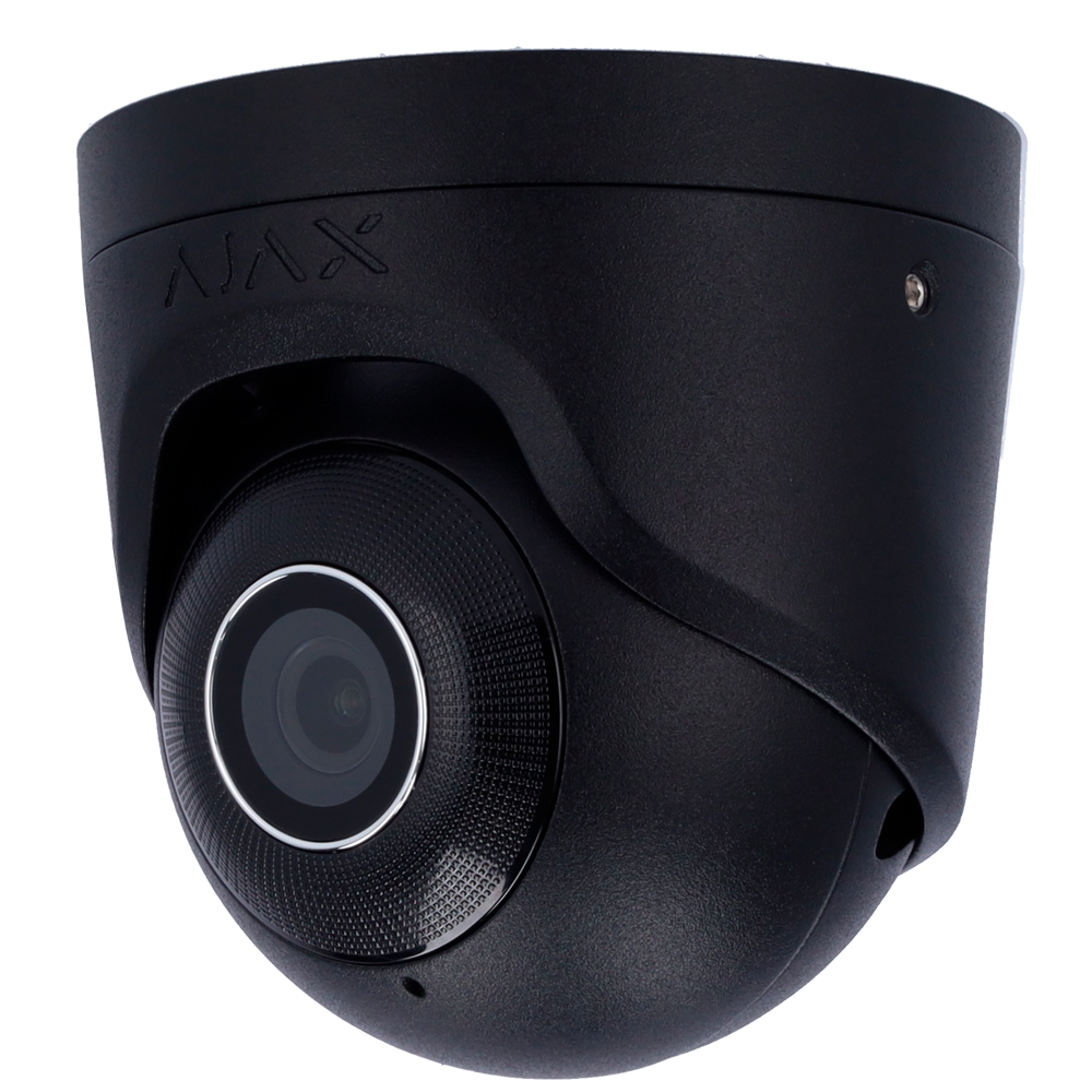 Caméra IP Turret 5 Mégapixel Couleur NoirProgressive Scan CMOSObjectif 2.8 mm, emplacement MicroSD jusqu'à 256GBLED IR Portée 35m, PoE 802.3atCompatibilité avec le Hub d'Ajax et les NVR