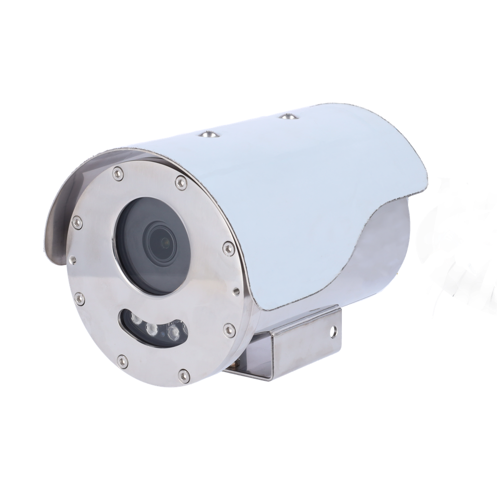 Caméra IP anti-explosion 8 Mpx - 1/2.7" Progressive Scan CMOS - Objectif motorisé 2.8 -12 mm AF - IR LEDs Portée 50 m - Boitier en acier inoxydable 304 résistant à la corrosion - Imperméabilité IP68 