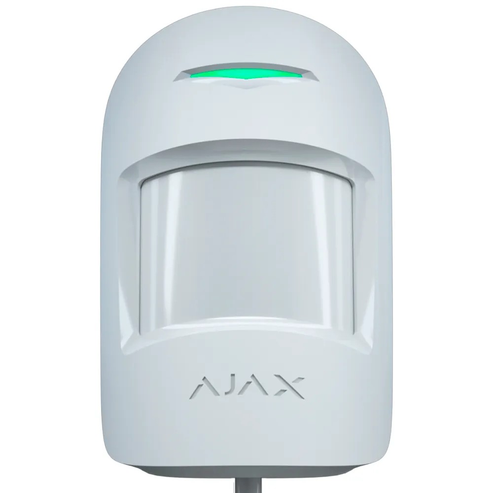 Capteur PIR blanc double technologie 1 PIR volumétrique, 1 Micro-ondes (bande K) Protocole Fibra Certificat de grade 2 Anti-animaux Rang de détection 12 m