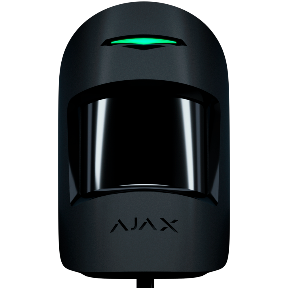 Capteur PIR noir double technologie 1 PIR volumétrique, 1 Micro-ondes (bande K) Protocole Fibra Certificat de grade 2 Anti-animaux Rang de détection 12 m