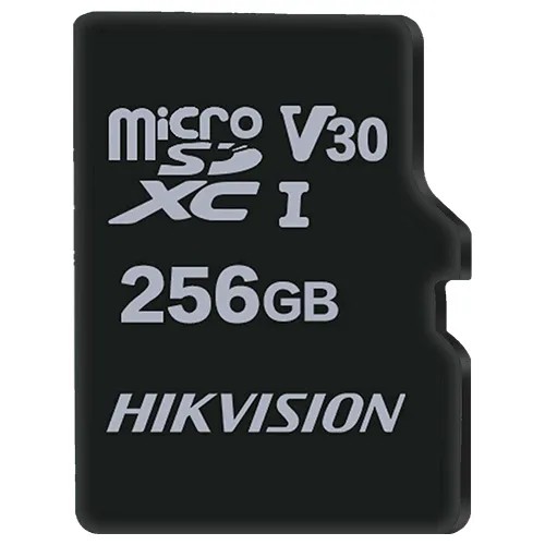 Carte mémoire Hikvision Technologie TLC Capacitè 256 GB Classe 10 U1 V30 Jusqu'à 3000 cycles d'écriture Convient aux dispositifs de Vidéosurveillance