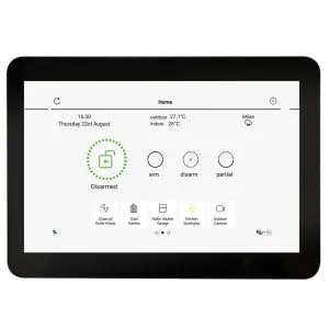 Clavier - écran tactile ergo-T pro ; format large 16:10 (1280x800), dalle TFT LCD IPS. Alimentation par 12 V DC ou sur interface POE. Livré avec support de fixation sur boîtier encastrable DIN 503. Dimensions 256x181x27 mm.noir.