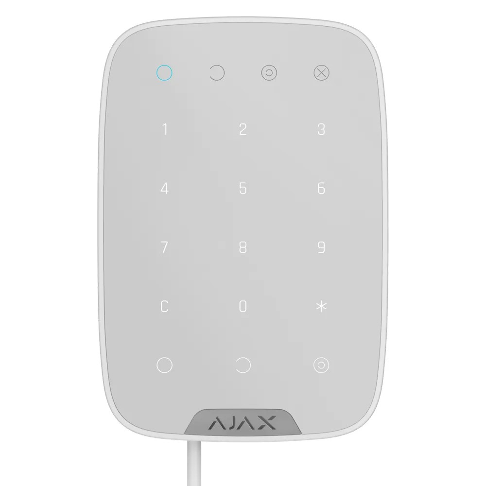 [O] Clavier indépendant blanc Protocole Fibra Certificat de grade 3 Bidirectionnel Armé, partiellement armé, désarmé et urgence Alimentation 24 V DC