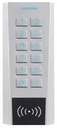 Clavier à codes / Lecteur RFID AXK4 autonome, en métal, IP66, EM MARIN 125 KHz, raccordement câble de 2 m, 12 V à 24V AC/DC, 999 utilisateurs, 2 contacts inverseurs, voyants d'état, buzzer, sortie alarme POTL, PF, UF, AP