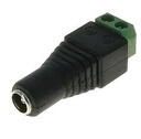 Connecteur d’alimentation femelle/bornier pour caméra 12V