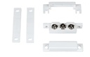 Contact magnétique en applique SMK, ABS blanc, 1 contact inverseur, raccordement 3 bornes à vis, distance de réaction 30 mm