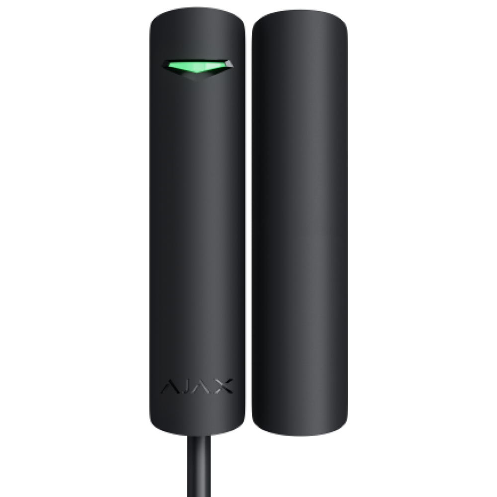 Contact magnétique noir  porte/fenêtre Détecteur de vibration et d'inclinaison Certificat de grade 2 Protocole Fibra 1 entrée pour capteur filaire NC