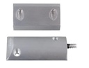Contact magnétique sabot Aluminium RDK, 1 contact inverseur + boucle d'autoprotection (5 fils), raccordement câble 3 mètres (autres longueurs sur demande), gaine métallique de protection (30cm)