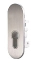 Contacteur à clé KSM, à encastrer, 1 contact inverseur CO/NO/NF, mode maintenu, plaque de finition acier inoxydable pour 1/2 cylindre européen 35/10 à panneton réglable (non fourni), profil étroit 39 mm
