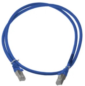 Cordon S/FTP CAT6A patch LSZH bleu 0.3M