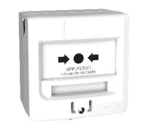 DM 1 contact en saillie ou encastrable BLANC "APPUYER ICI"