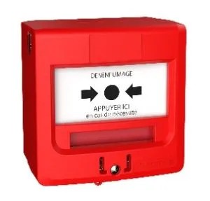 DM 1 contact en saillie ou encastrable ROUGE Désenfumage